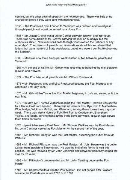 127049 'SUFFOLK POSTAL HISTORY AND POSTAL MARKINGS 1844' BY TOM SLEMONS.