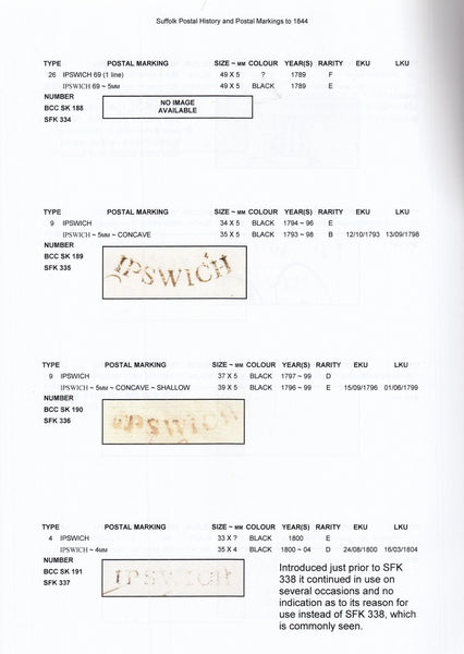127049 'SUFFOLK POSTAL HISTORY AND POSTAL MARKINGS 1844' BY TOM SLEMONS.