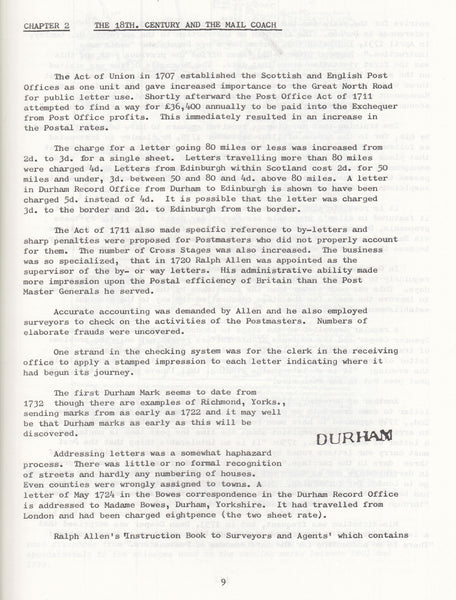 127068 'A POSTAL HISTORY OF DURHAM CITY' BY OXLEY AND WILLIAMS.