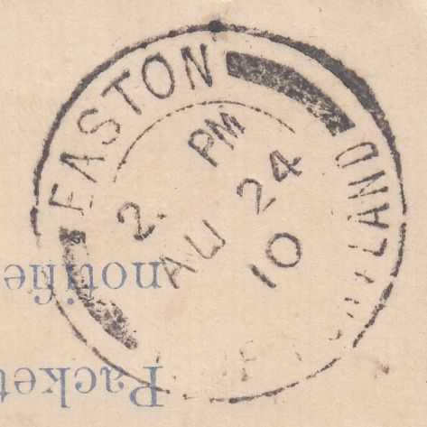 127226 1910 REGISTERED MAIL PORTLAND, DORSET TO SUSSEX USING UNAPPROPRIATED REGISTERED LABEL.