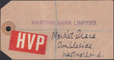 127227 1953 BANKERS 'HVP' PARCEL TAG/2/6 YELLOW-GREEN (SG509).