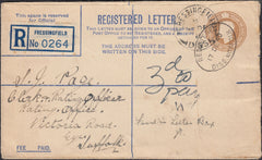 127238 1940 REGISTERED MAIL FRESSINGFIELD, SUFFOLK TO EYE 'FOUND IN LETTER BOX'.
