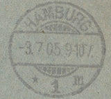 127246 1905 UNPAID MAIL BRIDLINGTON TO HAMBURG WITH 'BRIDLINGTON/STATION.OFFICE' DATE STAMP.