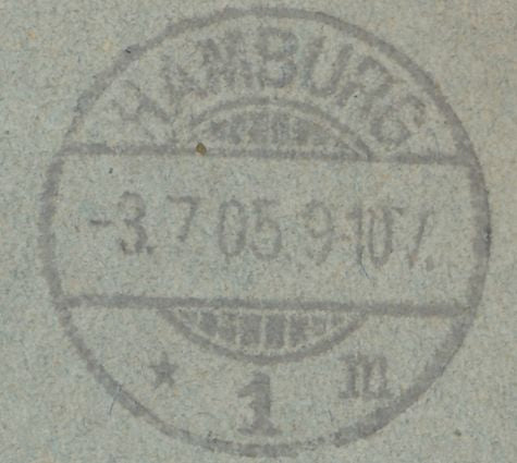 127246 1905 UNPAID MAIL BRIDLINGTON TO HAMBURG WITH 'BRIDLINGTON/STATION.OFFICE' DATE STAMP.