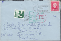 127252 1973 MAIL HOLLAND TO BOURNEMOUTH WITH 'STATION S.O BOURNEMOUTH HANTS/4' DATE STAMP.