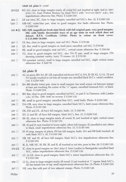 127281 'POSTAGE STAMPS OF GREAT BRITAIN' PHILLIPS AUCTION FEBRUARY 1994.