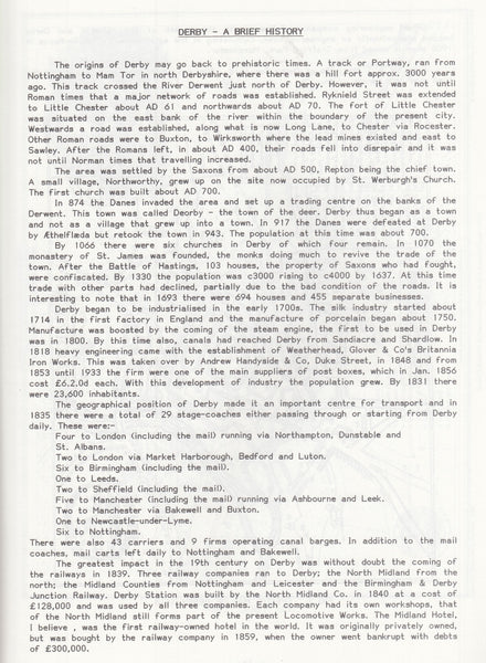 127314 'HISTORY OF THE POST IN DERBY 1635-1941' BY HAROLD WILSON.