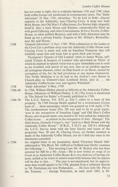 127320 'LONDON COFFEE HOUSES' BY BRYANT LILLYWHITE.