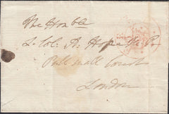 127366 1797 MAIL RINGWOOD, HANTS TO LONDON WITH 'RINGWOOD' HAND STAMP (HA1102).