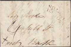127367 1792 MAIL SOUTHAMPTON TO BATH SENT CROSS POST WITH 'SOUTH/AMPTON' HAND STAMP (HA1257).