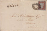 128037 1846 MAIL WILTON, HANTS TO LONDON WITH 'WILTON' ITALIC HAND STAMP (WL828) AND VERY FINE 1D RED (SG8).