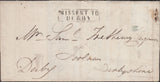 128068 1841 MAIL REDRUTH, CORNWALL TO FOOLAW, DERBY, DERBYSHIRE MISSENT TO DERBY WITH 'MISSENT TO/DERBY' HAND STAMP (DY163).