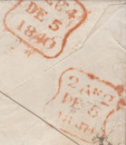 128078 1840 MAIL LONDON TO HARROW ON THE HILL WITH 1D BLACK PL.8 (SG2)(HD)/LONDON EXPERIMENTAL MALTESE CROSS IN BLACK.