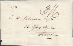 128107 1830 MAIL PARIS TO LONDON APPARENTLY SENT 'DIPLOMATIC POUCH MAIL' WITH 'S.S.' HAND STAMP.