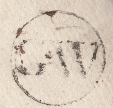 128114 1782 'G.W' LONDON GENERAL POST RECEIVER'S HAND STAMP OF GEORGE WALTERS ON LETTER LONDON TO BRIDGWATER.