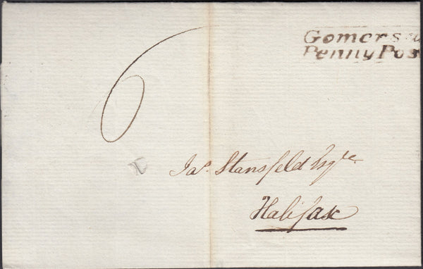 128171 1835-1839 COVERS WITH 'GOMERSAL/PENNY POST' HAND STAMPS (YK1048)(4).