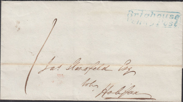 128172 1839 MAIL BRIGHOUSE TO HALIFAX WITH 'BRIGHOUSE/PENNY POST' HAND STAMP (YK585).