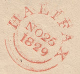 128175 1829 MAIL GREENWOOD LEE TO HALIFAX WITH 'HALIFAX/P.Y POST' HAND STAMP (YK1211).