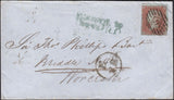 128229 1851 MAIL LONDON TO WORCESTER WITH 'MISSENT TO/DERBY.R.O' HAND STAMP (DY165).