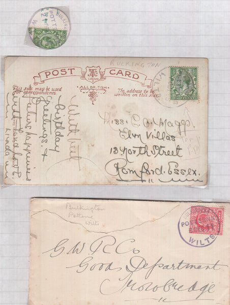 128279 COLLECTION DEVIZES, WILTS POSTAL HISTORY/CANCELLATIONS 1876-1980'S.