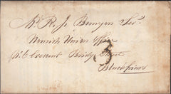 128287 1827 MAIL DEPTFORD TO BLACKFRIARS WITH 'DEPTFORD/MG' LONDON COUNTRY SORTING OFFICE DATE STAMP IN BLACK (L521).