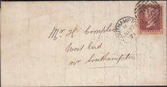128312 1871 MAIL USED IN SOUTHAMPTON WITH SOUTHAMPTON DUPLEX, PRINTED CONTENTS.