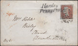 128321 1847 MAIL WINCHESTER TO STROUD WITH 'HURSLEY/PENNY POST' HAND STAMP (HA607).