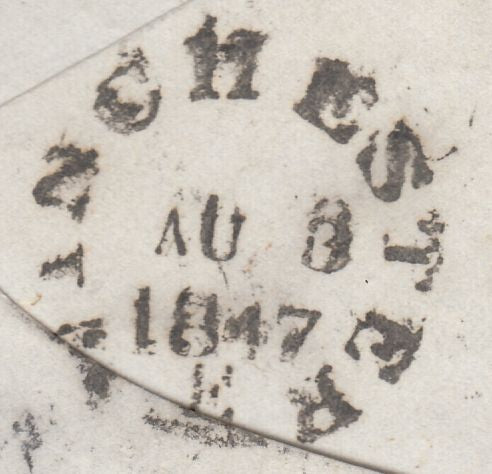 128321 1847 MAIL WINCHESTER TO STROUD WITH 'HURSLEY/PENNY POST' HAND STAMP (HA607).