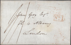 128328 1839 LARGE PART LETTER LANCASTER TO LONDON WITH 'LANCASTER/PENNY POST' HAND STAMP (LA648).