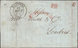 128343 1836 MAIL SANTANDER (SPAIN) TO LONDON WITH 'FOREIGN PAID' HAND STAMP (L1074).