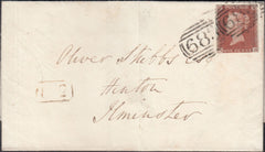 128349 1845 MAIL WILTON, WILTS TO ILMINSTER WITH 'NO.2' RECEIVING HOUSE HAND STAMP.