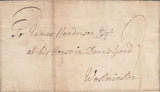 128392 1741 MAIL STAMFORD TO WESTMINSTER WITH UNRECORDED 'STAM/FORD' TWO LINE HAND STAMP.