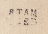128392 1741 MAIL STAMFORD TO WESTMINSTER WITH UNRECORDED 'STAM/FORD' TWO LINE HAND STAMP.