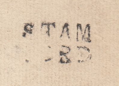 128392 1741 MAIL STAMFORD TO WESTMINSTER WITH UNRECORDED 'STAM/FORD' TWO LINE HAND STAMP.