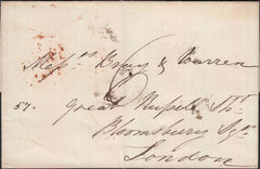 128394 1831 WRAPPER GODSTONE, SURREY TO LONDON WITH 'GODSTONE' HAND STAMP (SY354).