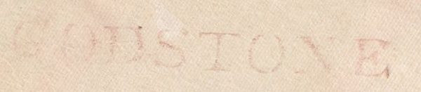 128394 1831 WRAPPER GODSTONE, SURREY TO LONDON WITH 'GODSTONE' HAND STAMP (SY354).