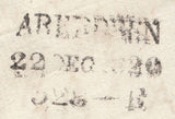 128404 1820 MAIL ABERDEEN TO EDINBURGH WITH VERY HIGH POSTAL CHARGE '9/2½'.