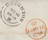 128454 BATH (SOMERSET) EARLY USE '53' BARRED NUMERAL ON LETTER TO BRIGHTON.