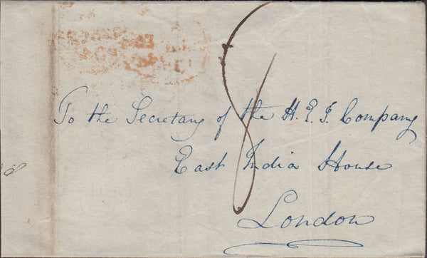 128492 1846 MAIL DOWNS (SHIP ANCHORAGE OFF THE KENT COAST) TO LONDON WITH 'SHIP-LETTER' HAND STAMP (L1234).