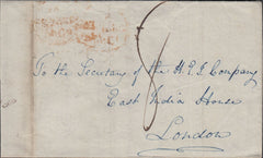 128492 1846 MAIL DOWNS (SHIP ANCHORAGE OFF THE KENT COAST) TO LONDON WITH 'SHIP-LETTER' HAND STAMP (L1234).