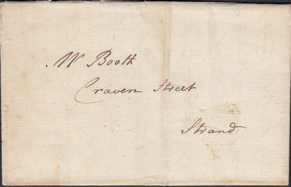 128518 1781 MAIL USED IN LONDON WITH TEMPLE OFFICE DOCKWRA TYPE 3c (L366).