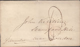 128522 1829 MAIL TO LONDON WITH 'SHIP LETTER/LONDON/CROWN' HAND STAMP (L1218).