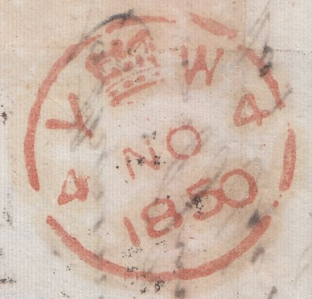 128530 1850 MAIL BAHIA, BRAZIL TO LONDON WITH 'SHIP-LETTER' HAND STAMP (L1234).