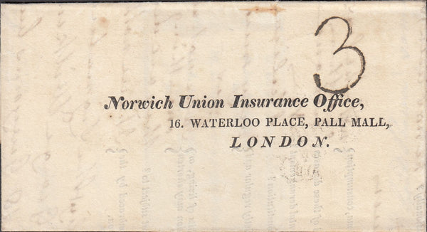 128538 1822 MAIL USED IN LONDON FROM ISLINGTON WITH 'ISLINGTON/MG' LONDON COUNTRY SORTING OFFICE DATE STAMP (L521).