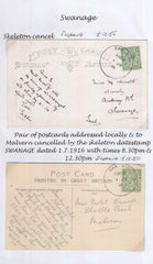 128561 SWANAGE (DORSET) COLLECTION OF CANCELLATIONS 1915-1933 (28 ITEMS).