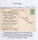 128561 SWANAGE (DORSET) COLLECTION OF CANCELLATIONS 1915-1933 (28 ITEMS).