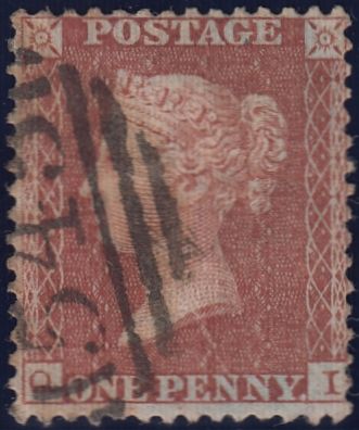 128565 1855 DIE 2 1D PL.5 MATCHED PAIR S.C.16 (SG21) AND L.C.14 (SPEC C6) LETTERED QI.