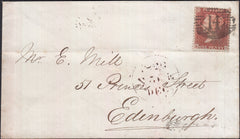 128578 1856 MAIL LONDON TO EDINBURGH WITH 1D PL.42 (SG29) (RG).