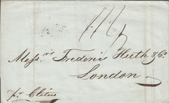 128611 1845 WRAPPER BUENOS AYRES TO LONDON WITH 'SHIP LETTER' HAND STAMP (L1234).