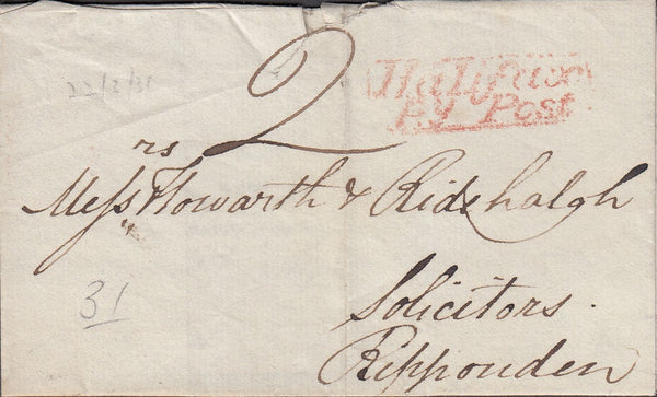 128642 GROUP OF FOUR 1831-1839 COVERS WITH 'HALIFAX/PENNY POST' HAND STAMPS (YK1211/YK1213).